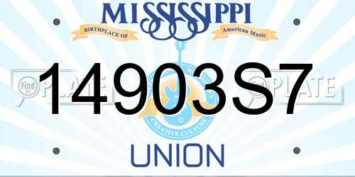14903S7 Mississippi License Plate