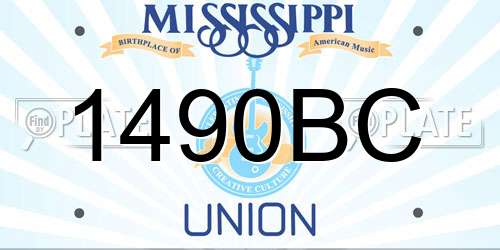 1490BC Mississippi License Plate