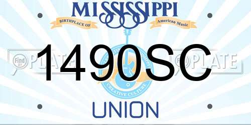 1490SC Mississippi License Plate