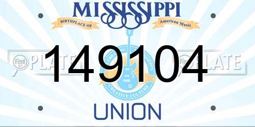 149104 Mississippi License Plate