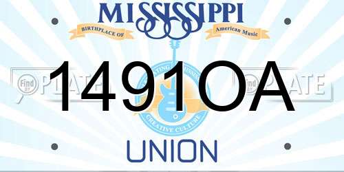 1491OA Mississippi License Plate