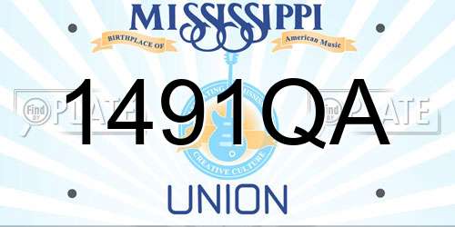 1491QA Mississippi License Plate