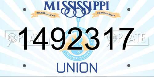 1492317 Mississippi License Plate