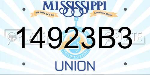 14923B3 Mississippi License Plate