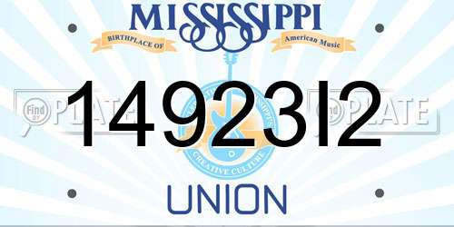14923I2 Mississippi License Plate