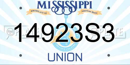 14923S3 Mississippi License Plate