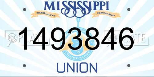 1493846 Mississippi License Plate
