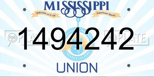 1494242 Mississippi License Plate