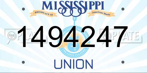 1494247 Mississippi License Plate