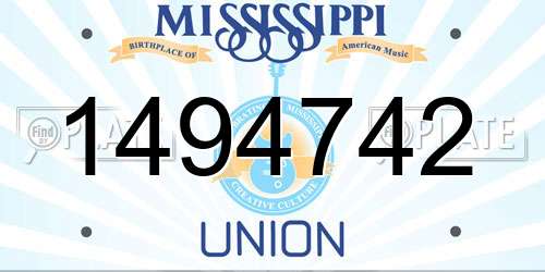 1494742 Mississippi License Plate