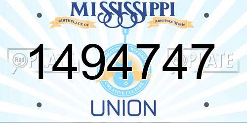 1494747 Mississippi License Plate