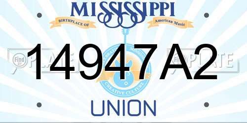 14947A2 Mississippi License Plate