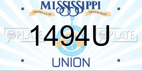 1494U Mississippi License Plate