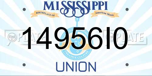 14956I0 Mississippi License Plate