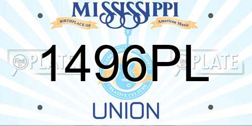 1496PL Mississippi License Plate