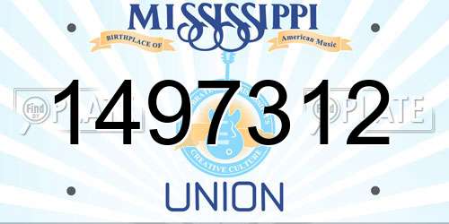 1497312 Mississippi License Plate