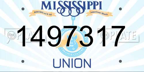 1497317 Mississippi License Plate