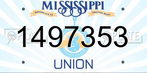 1497353 Mississippi License Plate