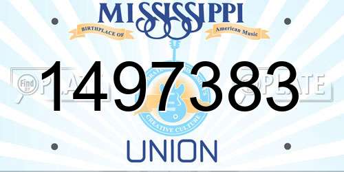 1497383 Mississippi License Plate