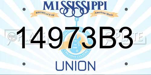 14973B3 Mississippi License Plate