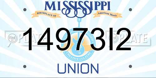 14973I2 Mississippi License Plate