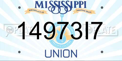 14973I7 Mississippi License Plate