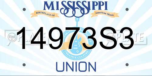 14973S3 Mississippi License Plate