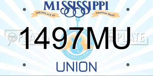 1497MU Mississippi License Plate