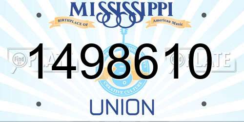 1498610 Mississippi License Plate