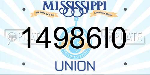 14986I0 Mississippi License Plate