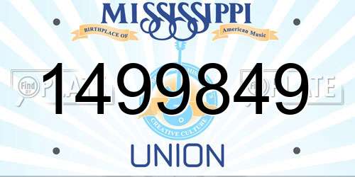 1499849 Mississippi License Plate