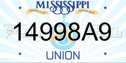 14998A9 Mississippi License Plate