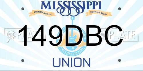 149DBC Mississippi License Plate