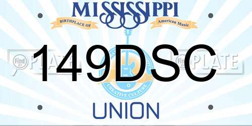149DSC Mississippi License Plate
