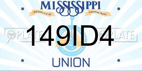 149ID4 Mississippi License Plate