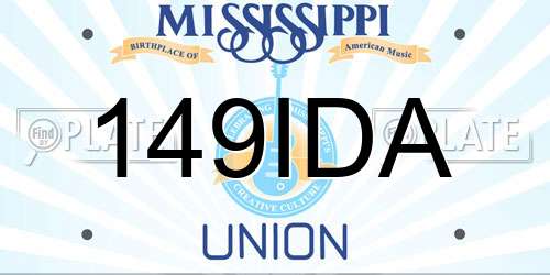 149IDA Mississippi License Plate