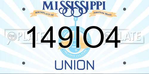 149IO4 Mississippi License Plate