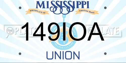 149IOA Mississippi License Plate