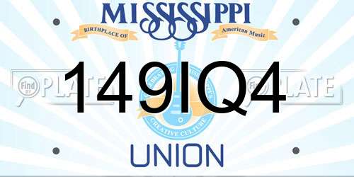149IQ4 Mississippi License Plate