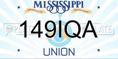 149IQA Mississippi License Plate