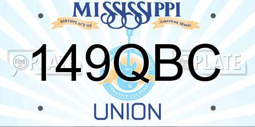 149QBC Mississippi License Plate