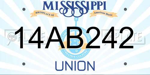 14AB242 Mississippi License Plate