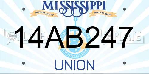 14AB247 Mississippi License Plate