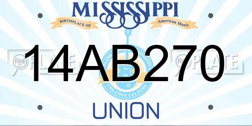 14AB270 Mississippi License Plate