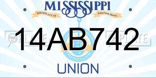 14AB742 Mississippi License Plate