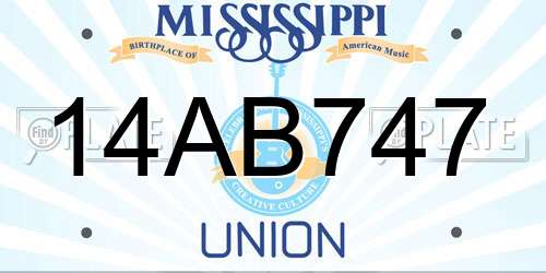 14AB747 Mississippi License Plate