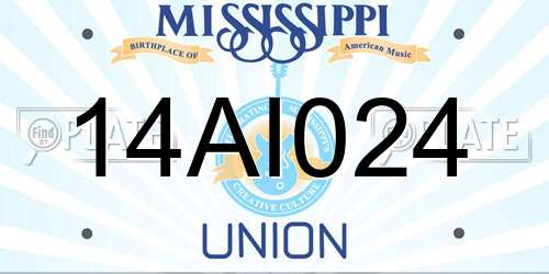 14AI024 Mississippi License Plate