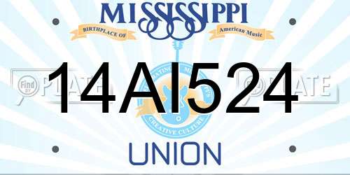 14AI524 Mississippi License Plate