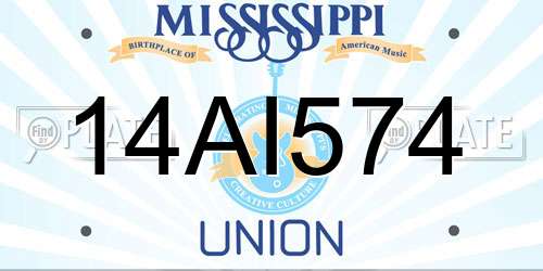 14AI574 Mississippi License Plate