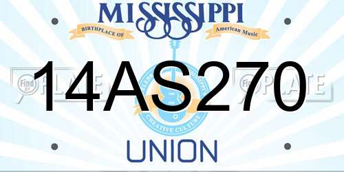 14AS270 Mississippi License Plate